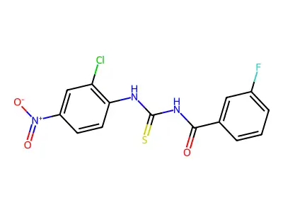 N-[(2-chloro-4-nitrophenyl)carbamothioyl]-3-fluorobenzamide structure