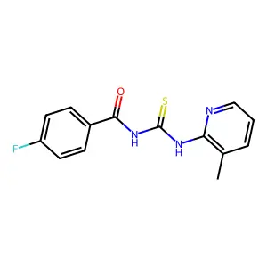 4-fluoro-N-[(3-methylpyridin-2-yl)carbamothioyl]benzamide structure