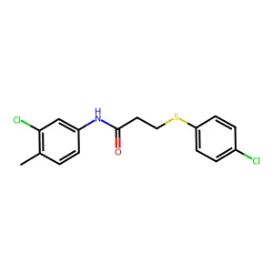 N-(3-chloro-4-methylphenyl)-3-(4-chlorophenyl)sulfanylpropanamide structure