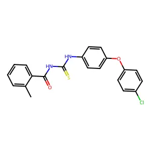 N-[[4-(4-chlorophenoxy)phenyl]carbamothioyl]-2-methylbenzamide structure