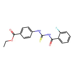 Ethyl 4-({[(2-fluorophenyl)carbonyl]carbamothioyl}amino)benzoate structure