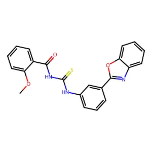 N-[[3-(1,3-benzoxazol-2-yl)phenyl]carbamothioyl]-2-methoxybenzamide structure