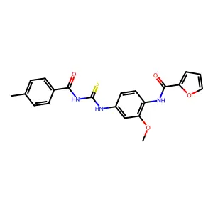 N-[2-methoxy-4-[(4-methylbenzoyl)carbamothioylamino]phenyl]furan-2-carboxamide structure