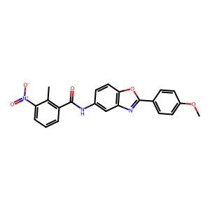 N-[2-(4-methoxyphenyl)-1,3-benzoxazol-5-yl]-2-methyl-3-nitrobenzamide structure