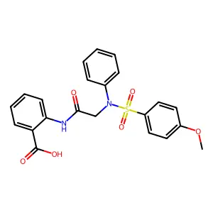 2-({N-[(4-methoxyphenyl)sulfonyl]-N-phenylglycyl}amino)benzoic acid structure