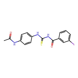 N-[(4-acetamidophenyl)carbamothioyl]-3-iodobenzamide structure