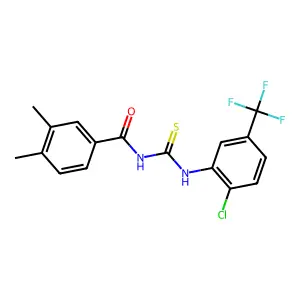 N-[[2-chloro-5-(trifluoromethyl)phenyl]carbamothioyl]-3,4-dimethylbenzamide structure
