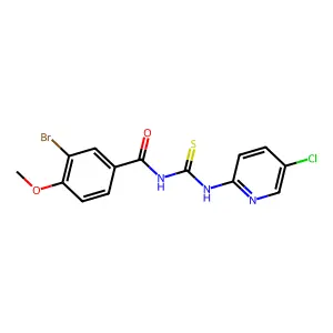 3-bromo-N-[(5-chloropyridin-2-yl)carbamothioyl]-4-methoxybenzamide structure