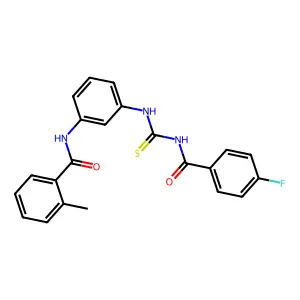 N-[3-({[(4-fluorophenyl)carbonyl]carbamothioyl}amino)phenyl]-2-methylbenzamide structure