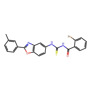 2-bromo-N-[[2-(3-methylphenyl)-1,3-benzoxazol-5-yl]carbamothioyl]benzamide structure