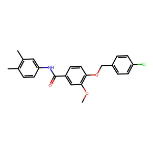 4-[(4-chlorobenzyl)oxy]-N-(3,4-dimethylphenyl)-3-methoxybenzamide structure