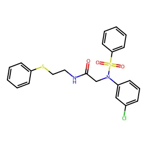 2-[N-(benzenesulfonyl)-3-chloroanilino]-N-(2-phenylsulfanylethyl)acetamide structure