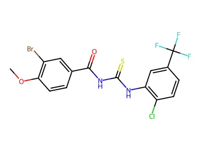 3-bromo-N-[[2-chloro-5-(trifluoromethyl)phenyl]carbamothioyl]-4-methoxybenzamide structure