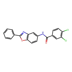 3,4-dichloro-N-(2-phenyl-1,3-benzoxazol-5-yl)benzamide structure