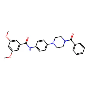 N-[4-(4-benzoylpiperazin-1-yl)phenyl]-3,5-dimethoxybenzamide structure