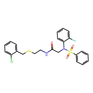 N-{2-[(2-chlorobenzyl)sulfanyl]ethyl}-2-[2-fluoro(phenylsulfonyl)anilino]acetamide structure