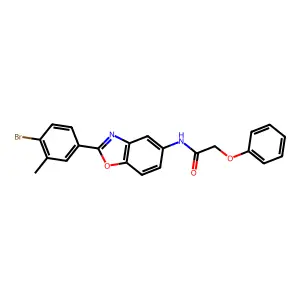 N-[2-(4-bromo-3-methylphenyl)-1,3-benzoxazol-5-yl]-2-phenoxyacetamide structure