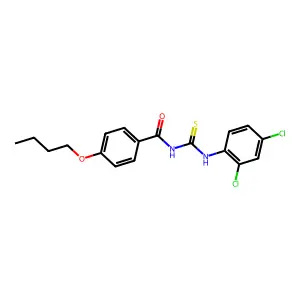 4-butoxy-N-[(2,4-dichlorophenyl)carbamothioyl]benzamide structure