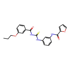N-[3-[(3-propoxybenzoyl)carbamothioylamino]phenyl]furan-2-carboxamide structure