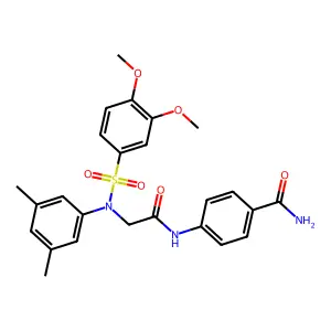 4-({N-[(3,4-dimethoxyphenyl)sulfonyl]-N-(3,5-dimethylphenyl)glycyl}amino)benzamide structure