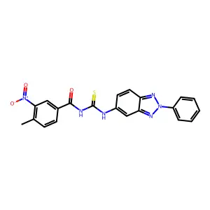 4-methyl-3-nitro-N-[(2-phenylbenzotriazol-5-yl)carbamothioyl]benzamide structure