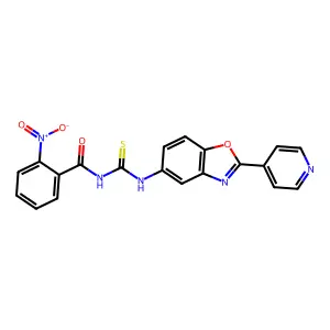 2-nitro-N-[(2-pyridin-4-yl-1,3-benzoxazol-5-yl)carbamothioyl]benzamide structure