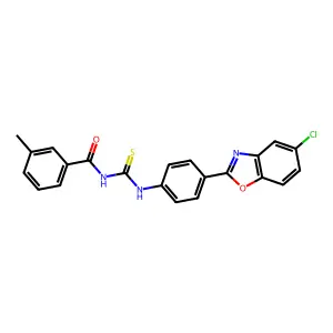 N-[[4-(5-chloro-1,3-benzoxazol-2-yl)phenyl]carbamothioyl]-3-methylbenzamide structure