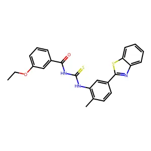 N-[[5-(1,3-benzothiazol-2-yl)-2-methylphenyl]carbamothioyl]-3-ethoxybenzamide structure