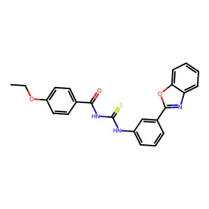 N-[[3-(1,3-benzoxazol-2-yl)phenyl]carbamothioyl]-4-ethoxybenzamide structure