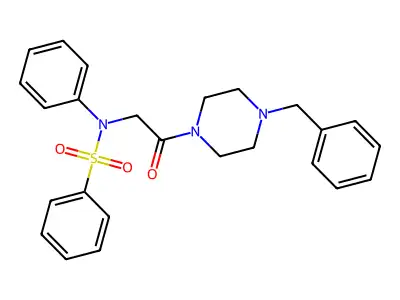 N-[2-(4-benzylpiperazin-1-yl)-2-oxoethyl]-N-phenylbenzenesulfonamide structure
