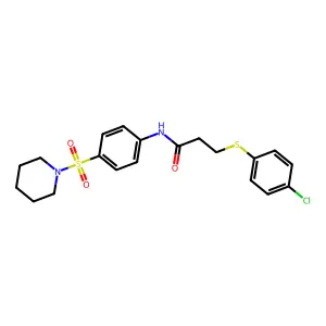 3-(4-chlorophenyl)sulfanyl-N-(4-piperidin-1-ylsulfonylphenyl)propanamide structure