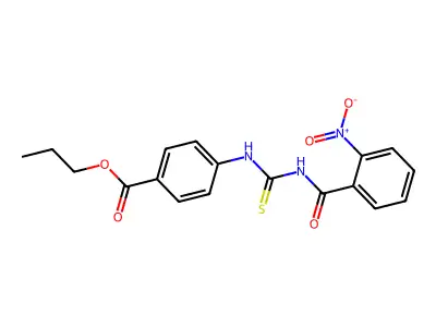 Propyl 4-[(2-nitrobenzoyl)carbamothioylamino]benzoate structure