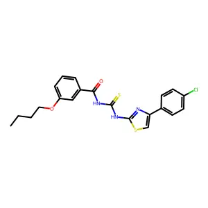 3-butoxy-N-[[4-(4-chlorophenyl)-1,3-thiazol-2-yl]carbamothioyl]benzamide structure