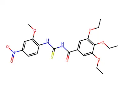 3,4,5-triethoxy-N-[(2-methoxy-4-nitrophenyl)carbamothioyl]benzamide structure