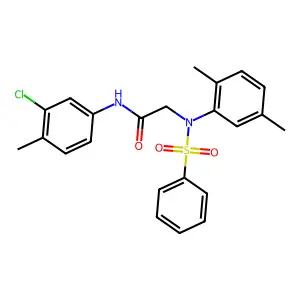 2-[N-(benzenesulfonyl)-2,5-dimethylanilino]-N-(3-chloro-4-methylphenyl)acetamide structure