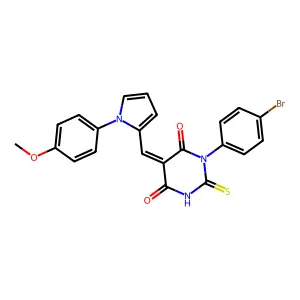 (5E)-1-(4-bromophenyl)-5-[[1-(4-methoxyphenyl)pyrrol-2-yl]methylidene]-2-sulfanylidene-1,3-diazinane-4,6-dione structure