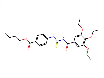 Butyl 4-({[(3,4,5-triethoxyphenyl)carbonyl]carbamothioyl}amino)benzoate structure