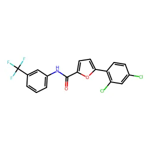 5-(2,4-dichlorophenyl)-N-[3-(trifluoromethyl)phenyl]furan-2-carboxamide structure