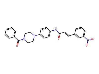 (E)-N-[4-(4-benzoylpiperazin-1-yl)phenyl]-3-(3-nitrophenyl)prop-2-enamide structure
