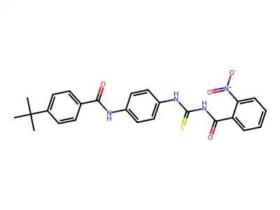 N-[[4-[(4-tert-butylbenzoyl)amino]phenyl]carbamothioyl]-2-nitrobenzamide structure