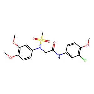 N-(3-chloro-4-methoxyphenyl)-2-(3,4-dimethoxy-N-methylsulfonylanilino)acetamide structure