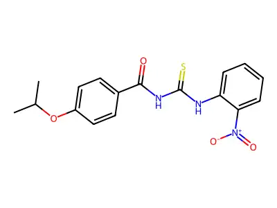 N-[(2-nitrophenyl)carbamothioyl]-4-propan-2-yloxybenzamide structure
