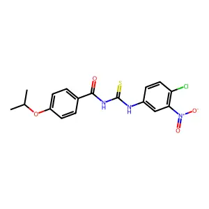 N-[(4-chloro-3-nitrophenyl)carbamothioyl]-4-propan-2-yloxybenzamide structure