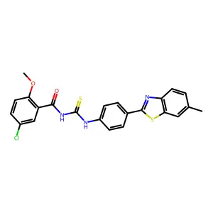 5-chloro-2-methoxy-N-[[4-(6-methyl-1,3-benzothiazol-2-yl)phenyl]carbamothioyl]benzamide structure