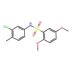 N-(3-chloro-4-methylphenyl)-2,5-dimethoxybenzenesulfonamide structure