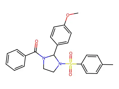 [2-(4-methoxyphenyl)-3-(4-methylphenyl)sulfonylimidazolidin-1-yl]-phenylmethanone structure