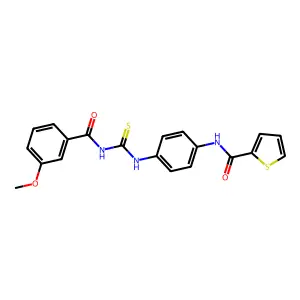 N-[4-[(3-methoxybenzoyl)carbamothioylamino]phenyl]thiophene-2-carboxamide structure