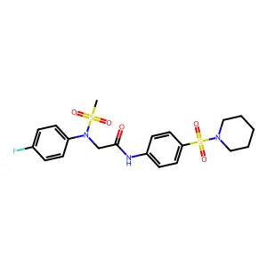 2-(4-fluoro-N-methylsulfonylanilino)-N-(4-piperidin-1-ylsulfonylphenyl)acetamide structure