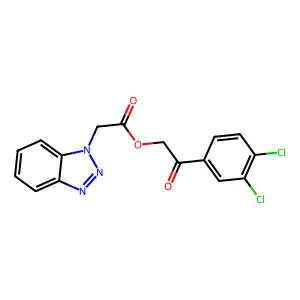 Benzotriazol-1-yl-acetic acid 2-(3,4-dichloro-phenyl)-2-oxo-ethyl ester structure