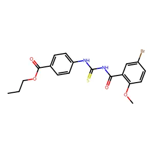 Propyl 4-({[(5-bromo-2-methoxyphenyl)carbonyl]carbamothioyl}amino)benzoate structure